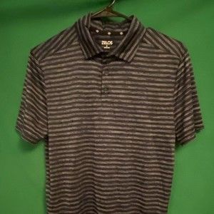 Zelos Men's Shirt Size S Made in China Dark Blue, Black, Light Blue Stripe